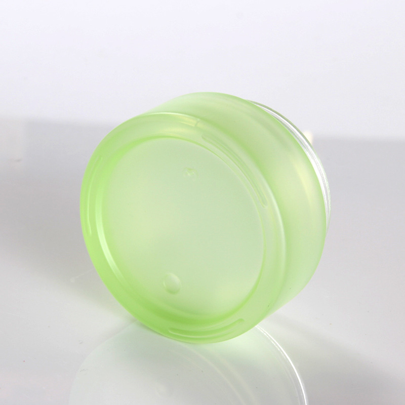 30g new green frosting cosmetics glass cream jar skin care cream mask packaging container silver clear plastic lid