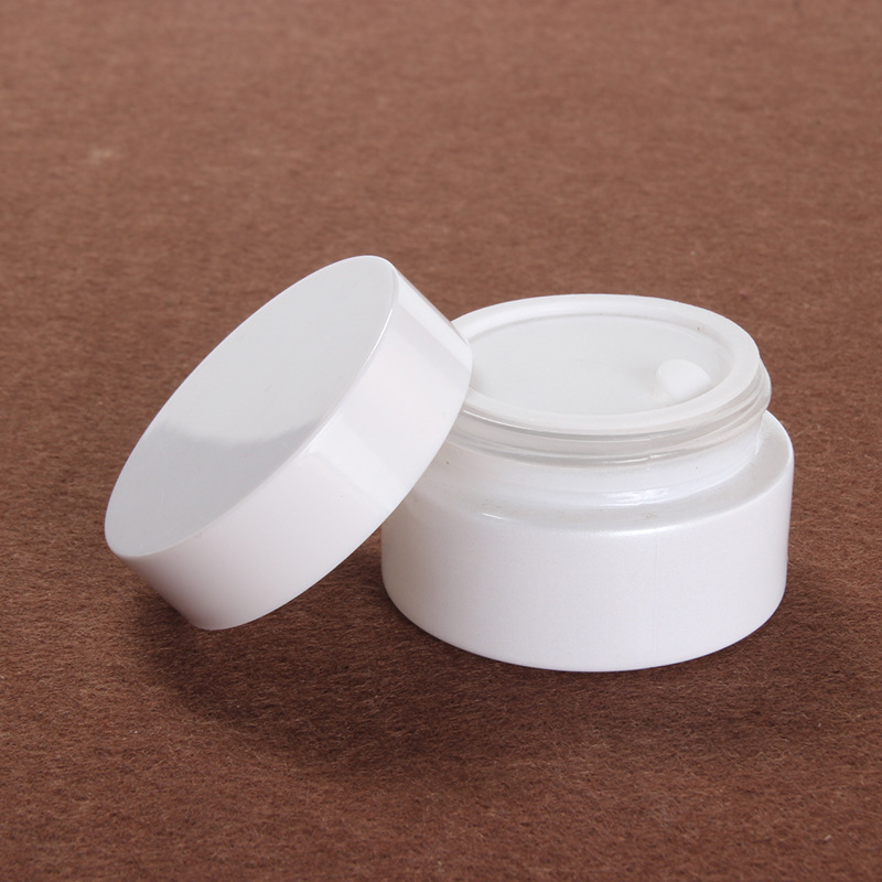30g pearl white cosmetic glass jar skin cream eye cream mask container with white plastic lid