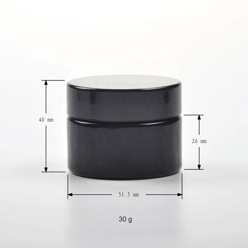30g personal care hand cream jars 30 ml black glass cosmetic jar empty 1 oz glass jar