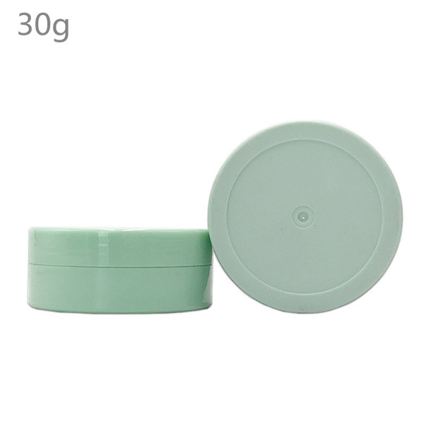 30g plastic green Loose Powder Jar, plastic empty cosmetic powder container