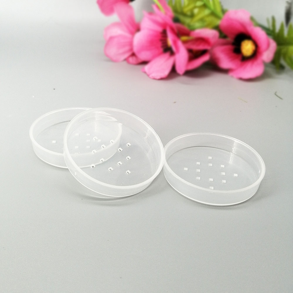 30g plastic white lid loose powder jar cosmetic packaging container with inner sieve Loose powder filled empty bottles