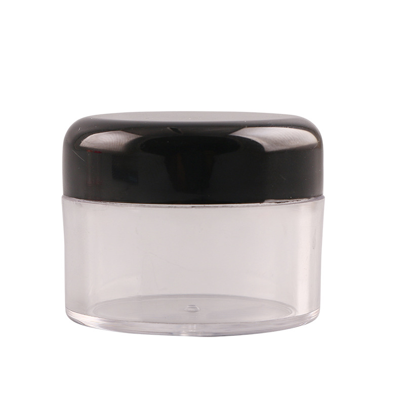 30g round clear empty solid black lids PP cream cylinder plastic lotion cream jar