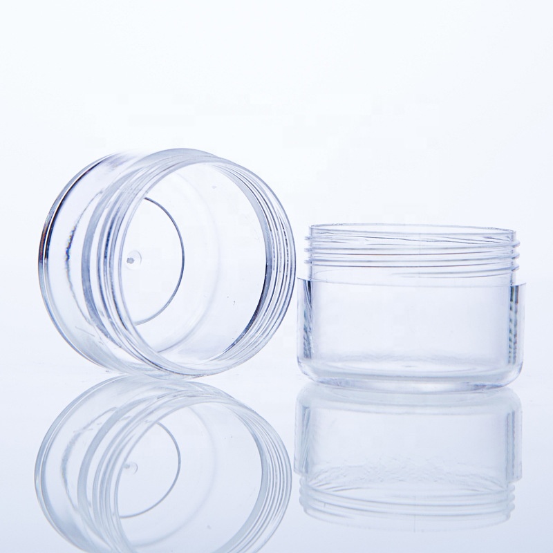 30g round clear empty solid black lids PP cream cylinder plastic lotion cream jar