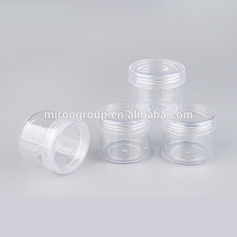 30g round clear empty solid black lids PP cream cylinder plastic lotion cream jar