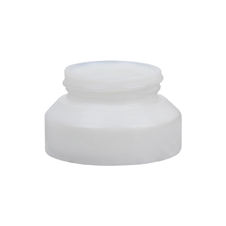 30g slant shoulder white glass cosmetic jar cosmetic package bamboo lid cosmetic jar