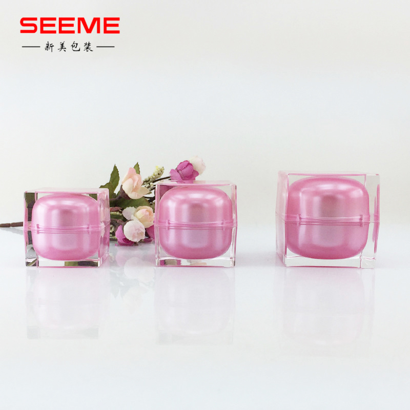 30g straight square shape plastic cosmetic jar cosmetic cream jar eye cream jar