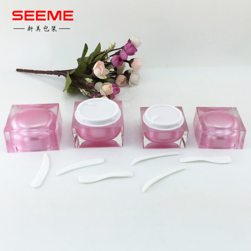 30g straight square shape plastic cosmetic jar cosmetic cream jar eye cream jar