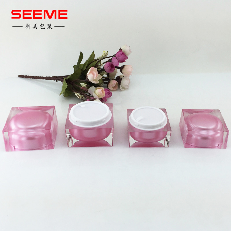 30g straight square shape plastic cosmetic jar cosmetic cream jar eye cream jar