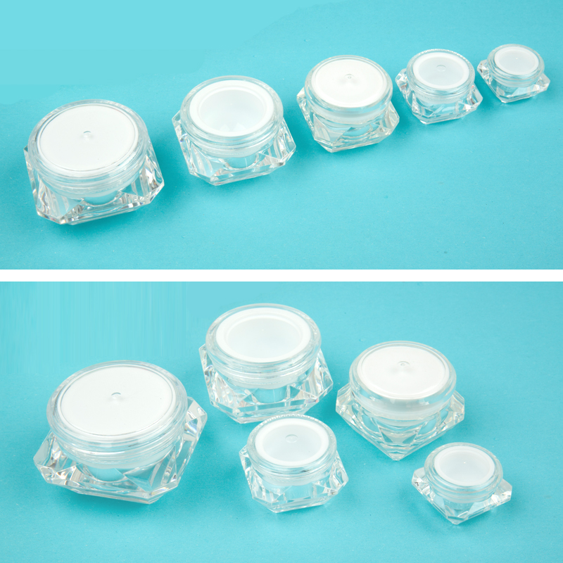 30gram 1 oz Customized Wholesale Diamond Acrylic Cream Jar 30g Empty Plastic Jar Container # 3/5/10/15/20/30g also available