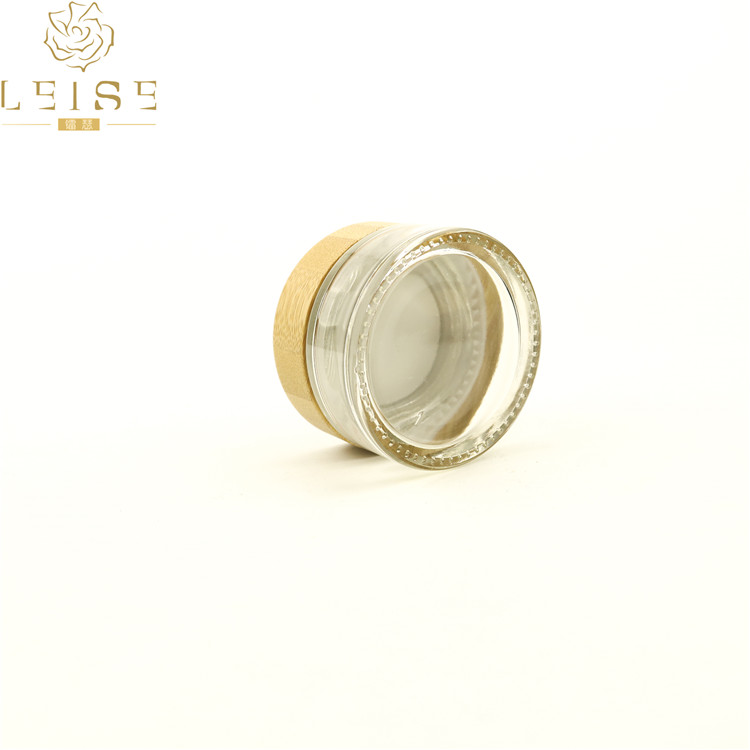 30gram 50 ml round empty glass packaging cosmetic jar with bamboo lid