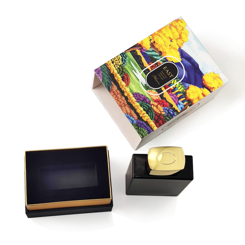 30m 50ml 70ml 80ml perfume packaging square amber glass perfume cologne bottle with wood lids