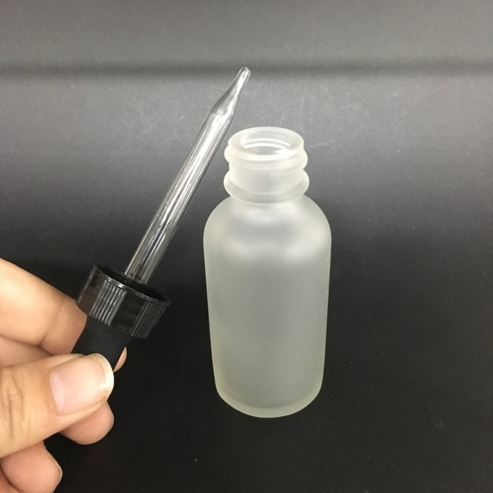 30ml 1 oz Boston round Frosted Glass Bottle with 20 400 neck finish