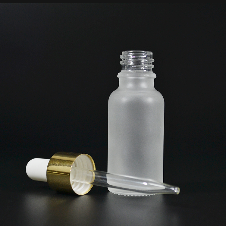 30ml 1 oz essential oil frosted Boston Round Glass Bottle with Eye Dropper