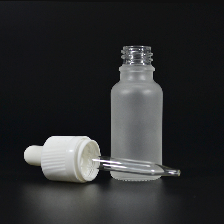 30ml 1 oz essential oil frosted Boston Round Glass Bottle with Eye Dropper