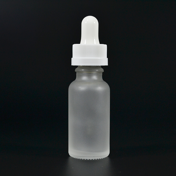 30ml 1 oz essential oil frosted Boston Round Glass Bottle with Eye Dropper