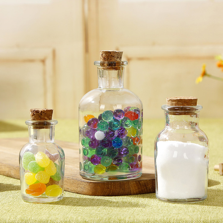 30ml-1000ml clear or amber narrow mouth glass reagent bottle with glass lid and cork