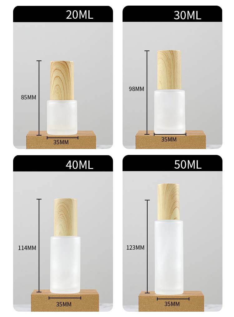 30ml 100ml 120ml Frosted glass cosmetic bottle and jar for cosmetic packaging
