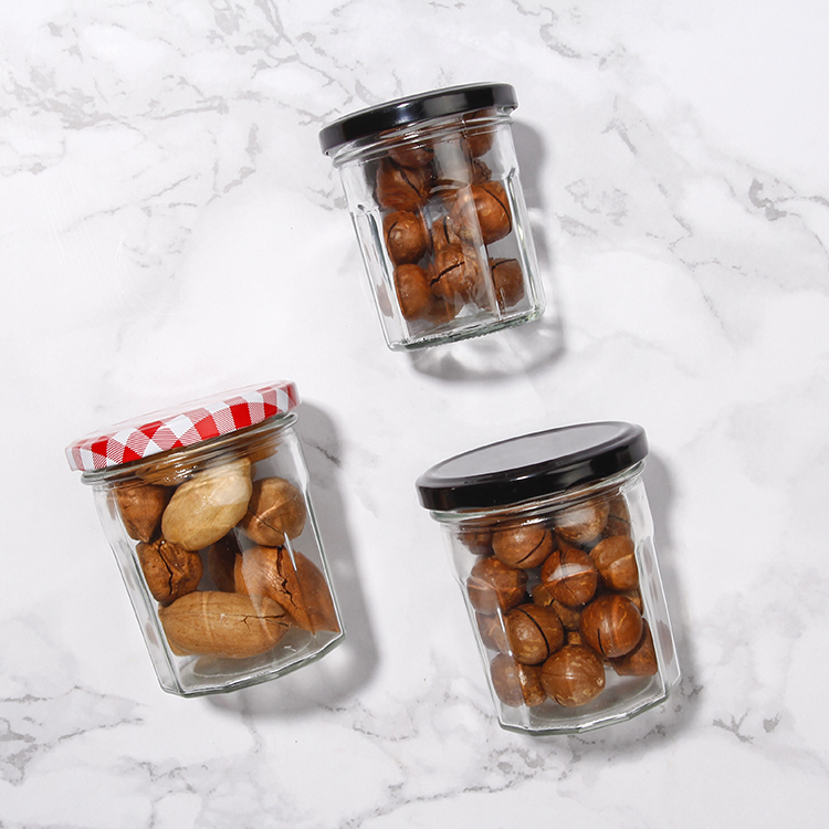30ml 100ml 150ml 200ml 250ml 380ml Glass Jam Jar Suppliers Hexagonal Glass Jar