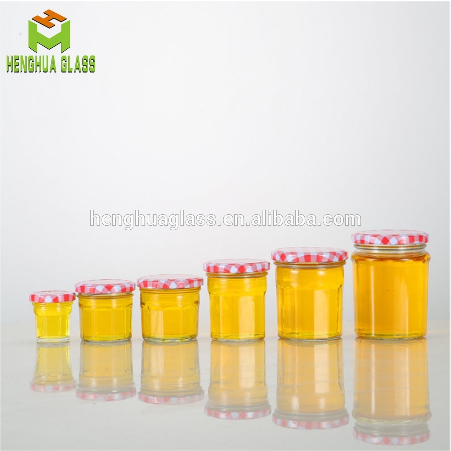 30ml 100ml 150ml 200ml 250ml 380ml Wide mouth glass jar for food storage honey jam with metal cap wholesale