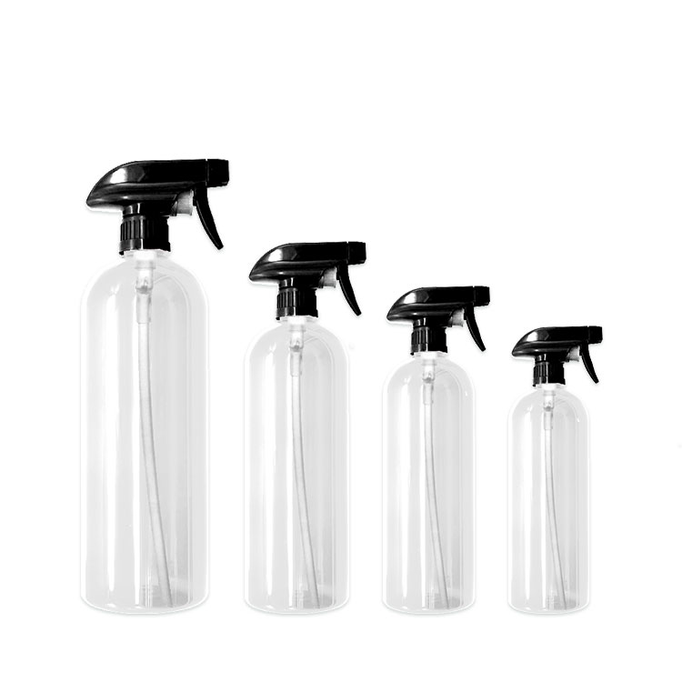 30ml 100ml 250ml 300ml 500ml Black white clear Trigger Spray Bottle PET plastic bottle with trigger pump spray cap