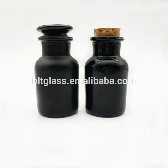30ml-1L black Glass Apothecary Bottle with glass stopper or cork