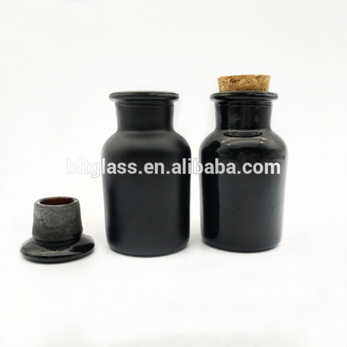 30ml-1L black Glass Apothecary Bottle with glass stopper or cork