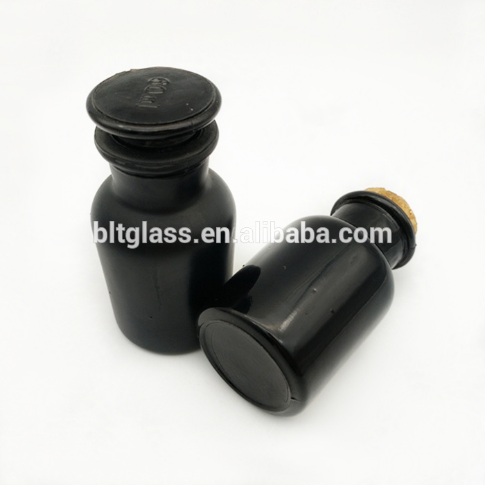 30ml-1L black Glass Apothecary Bottle with glass stopper or cork