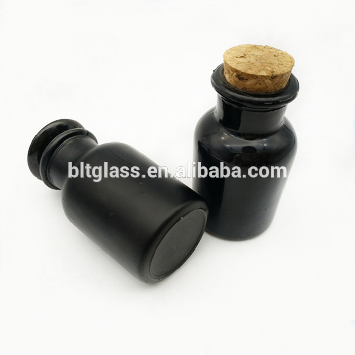 30ml-1L black Glass Apothecary Bottle with glass stopper or cork