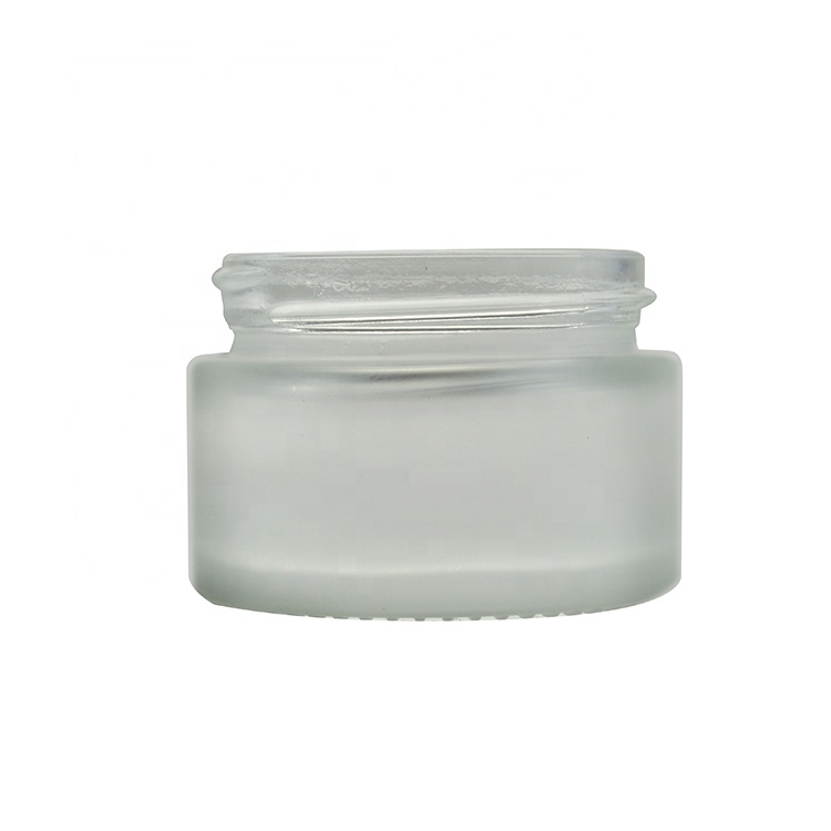 30ml/1OZ Frosted frasco de vidrio Round Empty luxury packaging cosmetic Glass Container with Lid