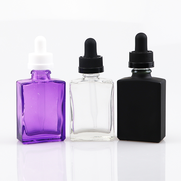 30ml 1oz 1ounce colorful cosmetic glass oil bottles opaque glass bottles black rectangle square glass dropper bottles