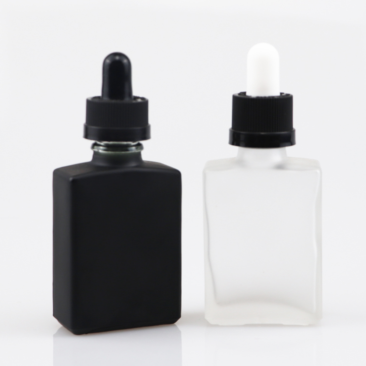 30ml 1oz 1ounce colorful cosmetic glass oil bottles opaque glass bottles black rectangle square glass dropper bottles