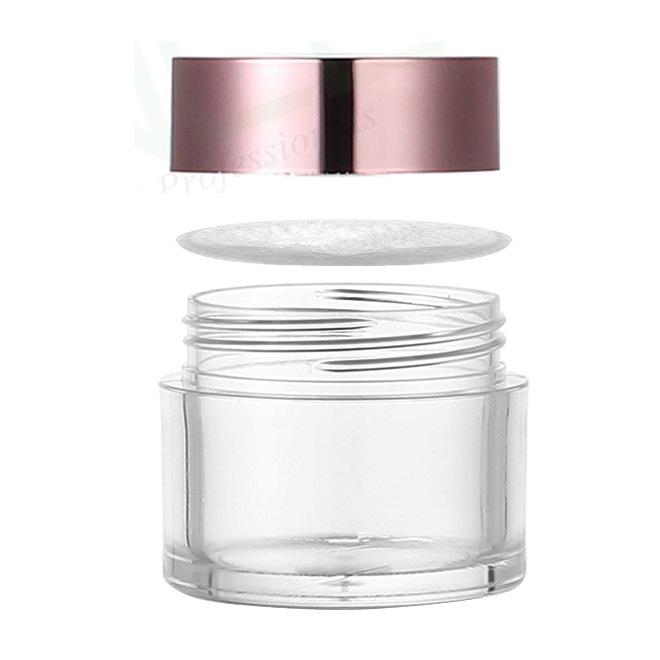 30ml 1oz Empty Pink Rose Gold Silver Nail Polish Powder Clear Jar Cream Jar Cosmetic Jars with lid