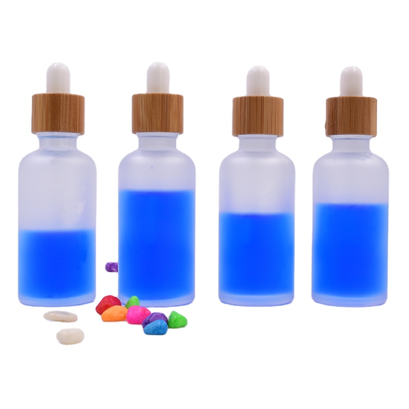 30ml 1oz Glass essential oil dropper bottle with bamboo lid