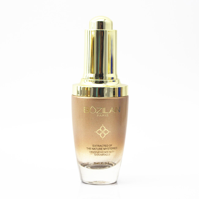 30ml 1oz LANCOME shape glass essential oil bottle with gold pump dropper lids