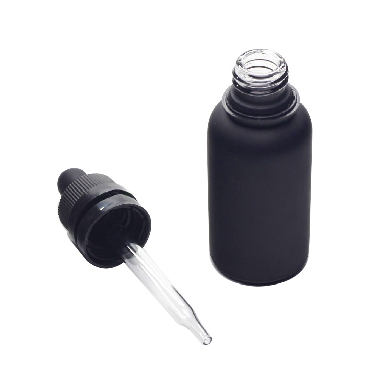 30ml 1oz Matte Black White Frosted Glass Dropper Bottle White For E Liquid