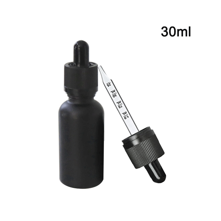 30ml 1oz Matte Black White Frosted Glass Dropper Bottle White For E Liquid