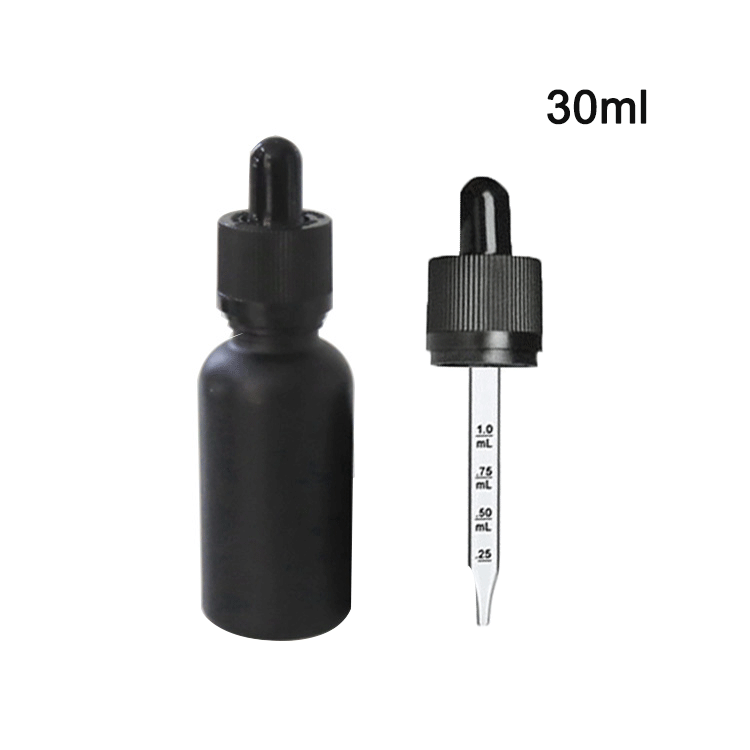 30ml 1oz Matte Black White Frosted Glass Dropper Bottle White For E Liquid