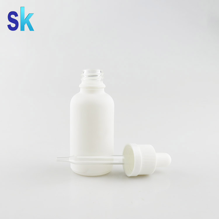30ml 1oz Matte Black White Frosted Glass Dropper Bottle White For E Liquid