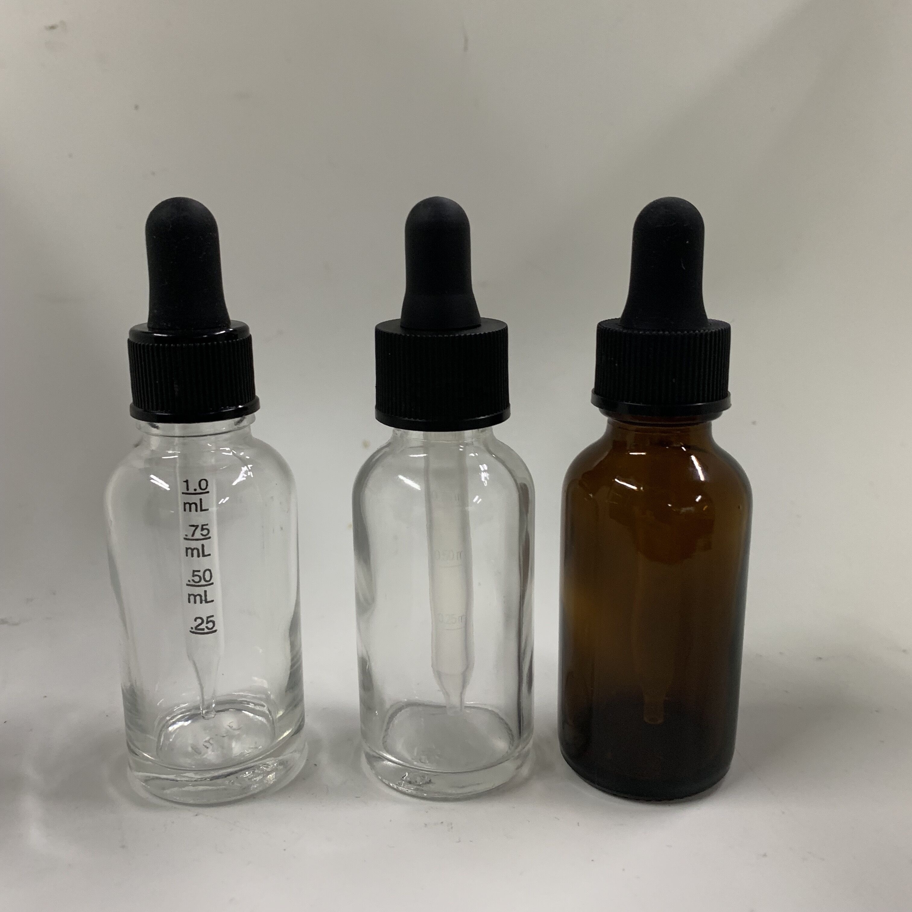 30ml 1oz clear boston glass dropper bottle for essential oil package
