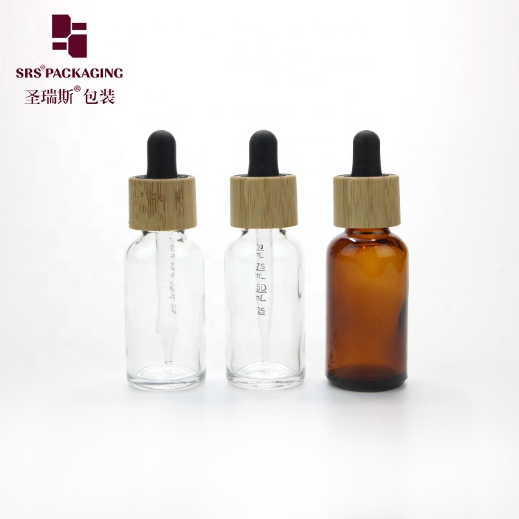 30ml 1oz essence bottle with dropper clear amber stock product for wholesale