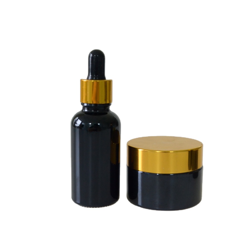 30ml 1oz essential oil serum black glass dropper bottle in large stocks