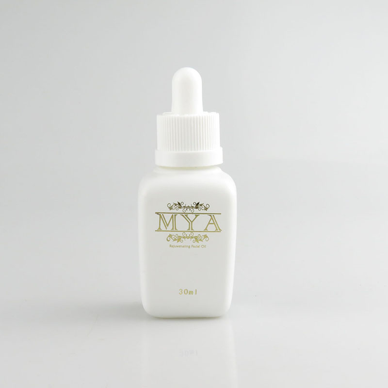 30ml 1oz frosted black matt white square glass essential oil bottle with hot stamping