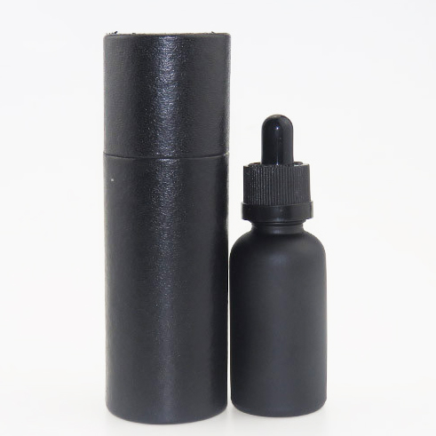 30ml 1oz matt frosted black eliquid glass bottle with black paper tube packaging