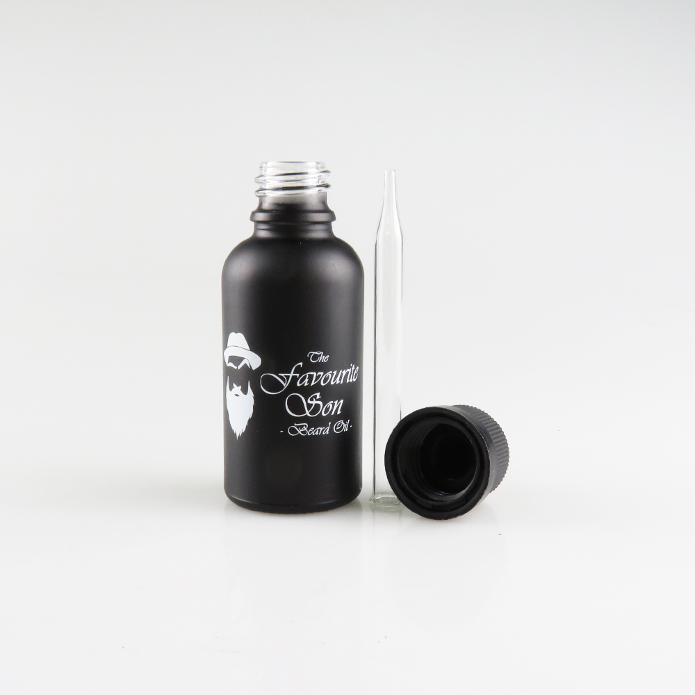 30ml 1oz matt frosted black eliquid glass dropper silk screen bottle with paper tube