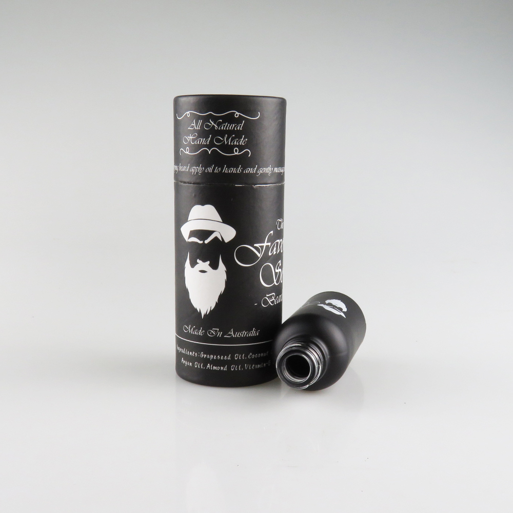 30ml 1oz matt frosted black eliquid glass dropper silk screen bottle with paper tube