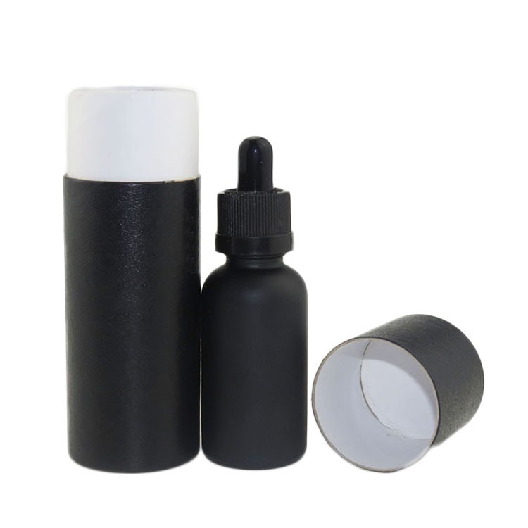 30ml 1oz matt frosted black glass dropper bottle childproof cap for eliquid essential oil