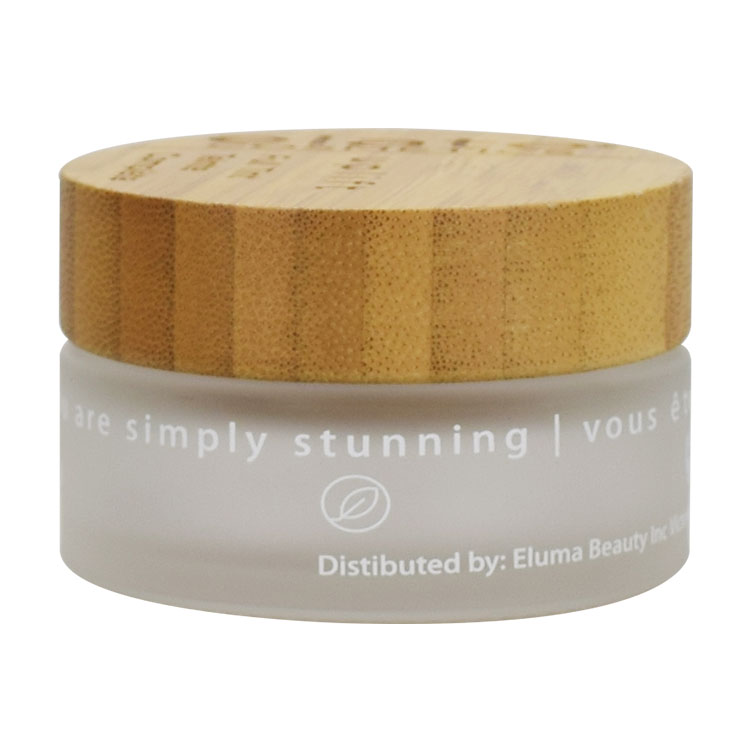 30ml 1oz wholesale cosmetic frosted glass cream jar full bamboo lid with logo