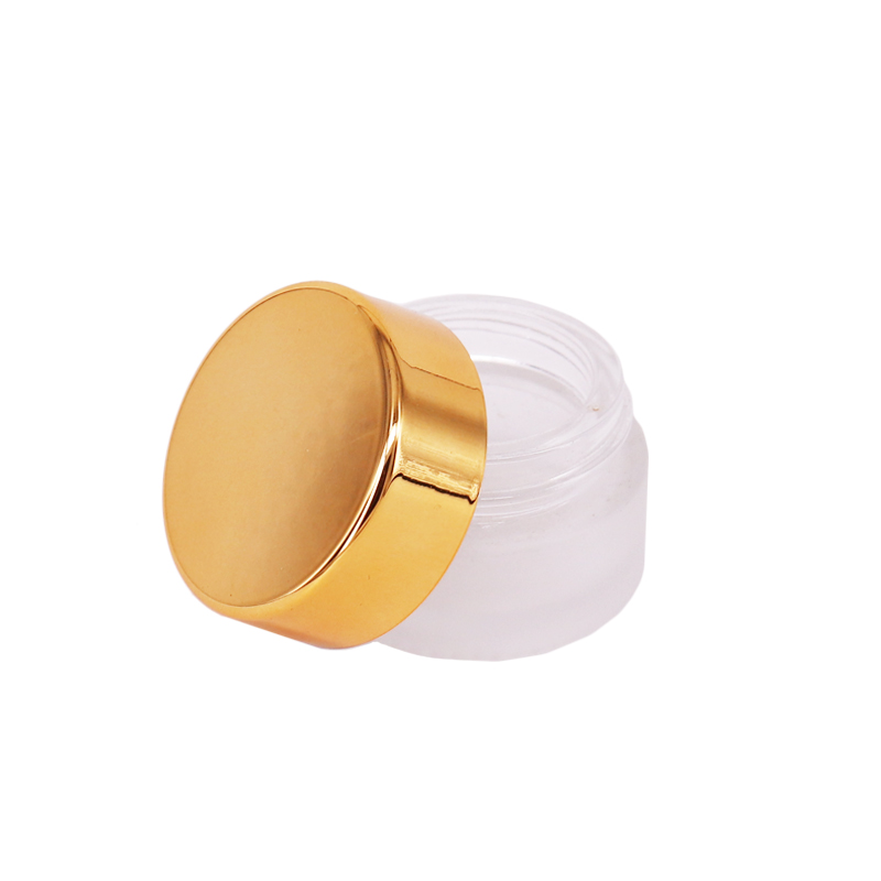 30ml 20ml 10ml  matte black clear colored cream cosmetic pots sunscreen facial glass jar with the screw gold lid