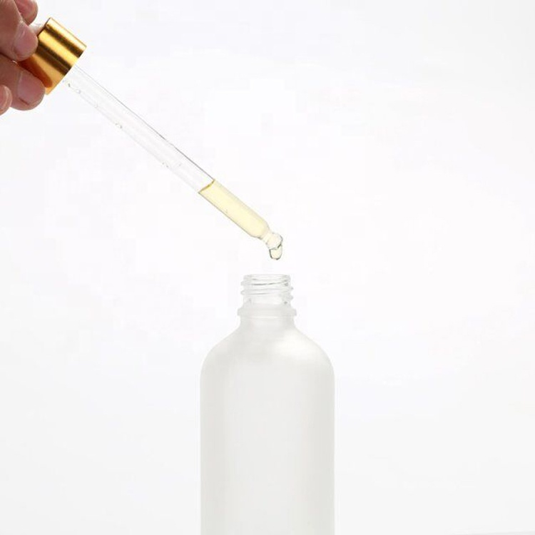30ml 20ml Silver Gold Unique Essential Oil Glass Bottle Clear With Dropper Cap Screen Printing