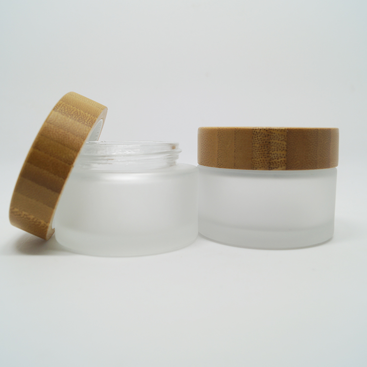 30ml 30g bamboo wooden lids frosted cream jars